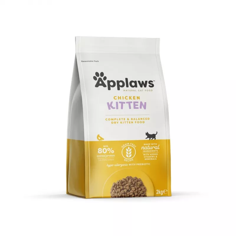 Trockenfutter für Katzen Applaws Kitten Chicken 2 kg – junior, Protein 38 %, Fett 17 %