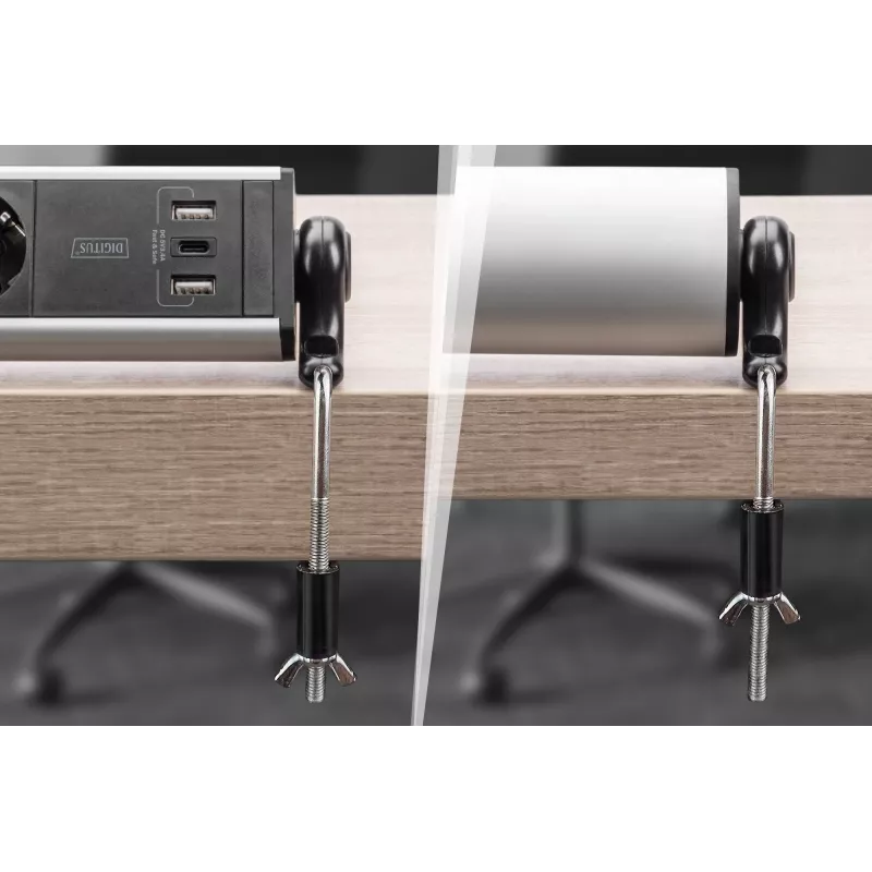 Digitus 6-fach Büro-Steckdosenleiste mit 3x USB-Anschlüssen 1,5 m Kabel