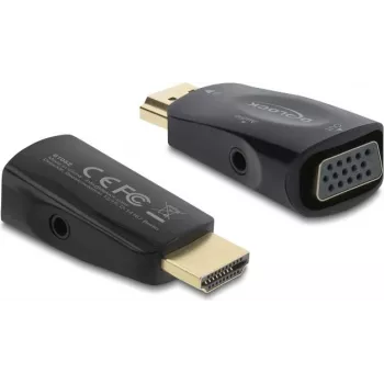DELOCK HDMI-zu-VGA-Adapter mit 3,5-mm-Audio- und USB-Stromkabel — Modell 61082