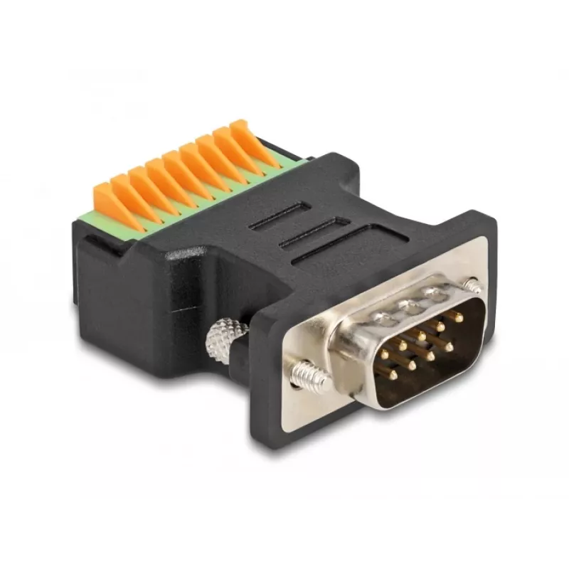 DeLOCK D-Sub 9 Stecker auf Klemmleistenadapter mit Druckknopf