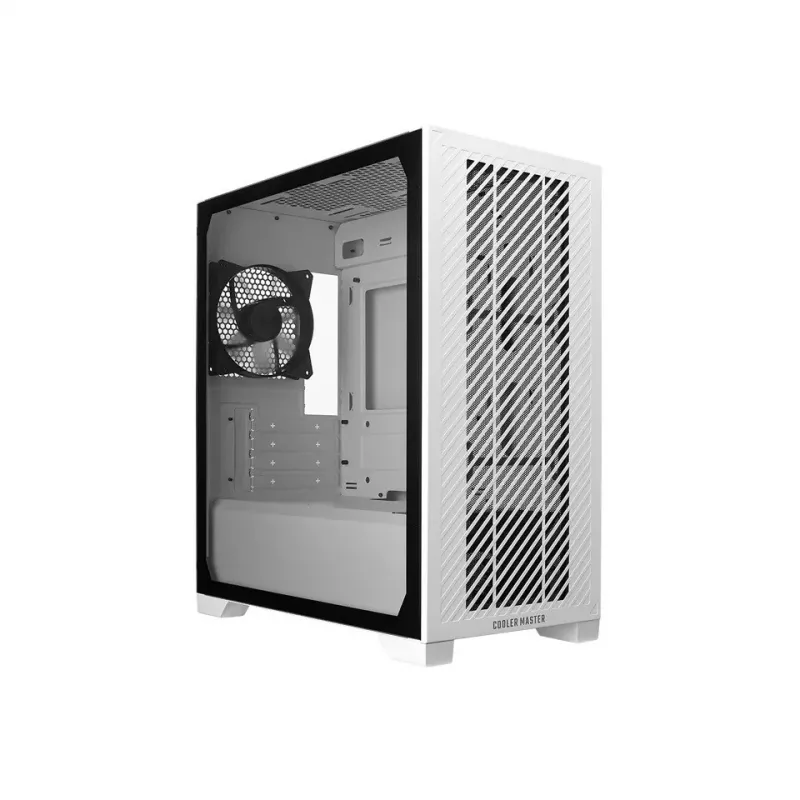 Cooler Master Elite 301 Lite Micro-ATX Tower PC-Gehäuse, Seitenwand aus gehärtetem Glas, Weiß
