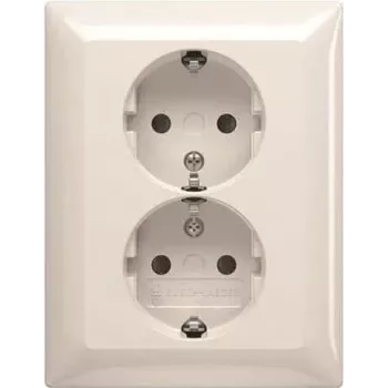 BUSCH JAEGER BJ 202 EUJB-914 SCHUKO Doppelsteckdose mit Vollabdeckplatte