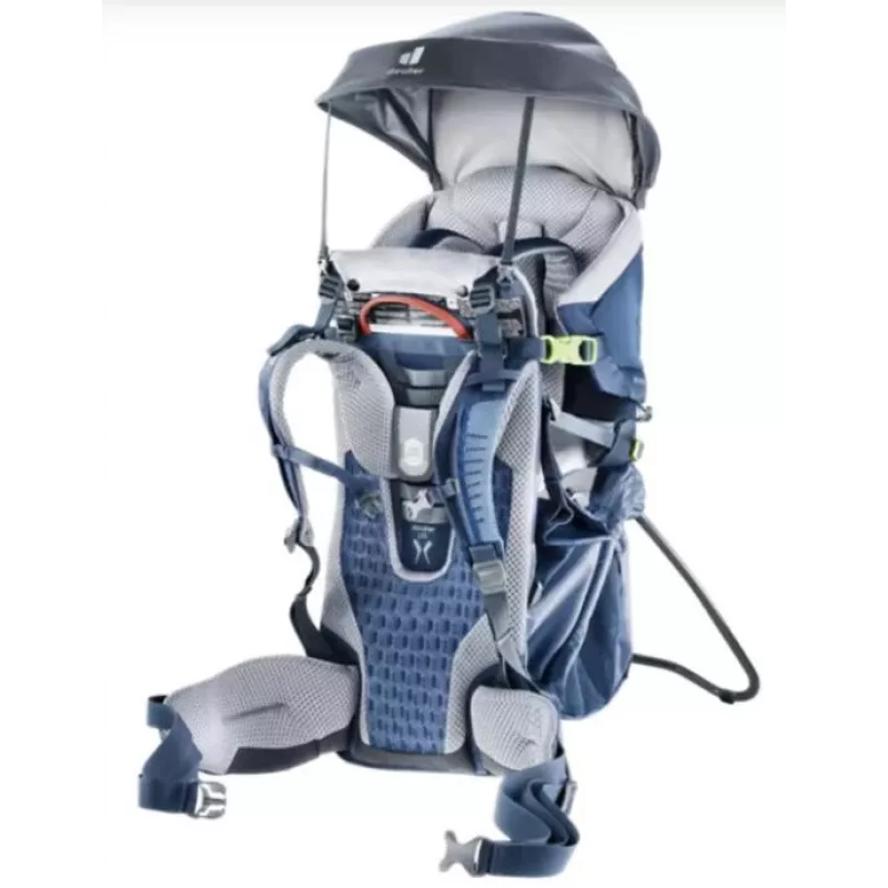 Baby-Trage-Rucksack DEUTER Kid Comfort Active — blau, Polyamid, bis 22 kg, Sonnenverdeck, Fußstütze, VariQuick, Lite Air