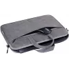 Toploader-Tasche DEFENDER Solid für 15,6-Zoll-Laptops, Polyurethan, grau, Tragegriff, abnehmbarer Schultergurt