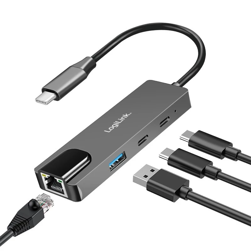 USB 3.2 Gen1 Hub, 3-Port mit 2,5G Ethernet