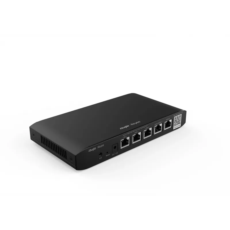 WLAN-Router RUIJIE RG-EG105G-V3 Dual Band Wi‑Fi 5, 2 Kerne, 128 MB RAM, 32 MB Flash, 4 LAN + 2 WAN Gigabit-Ports, schwarz