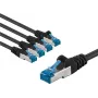Goobay CAT 6A Patchkabel S/FTP PiMF 1 m schwarz 5er-Set - Kupferleiter CU (67537)