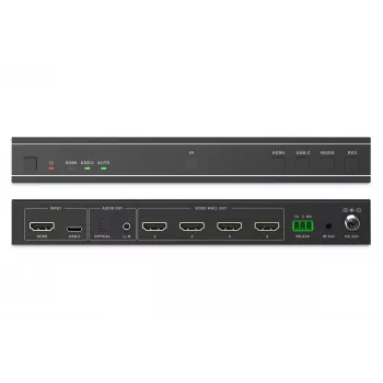 Video Wall Controller DIGITUS DS-55358 – 4 Displays, bis zu 4K (3840×2160) @30Hz, DisplayPort 1.2a, Metallgehäuse, Tastensteuerung