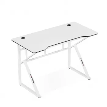 Gaming-Tisch huzaro Hero 1.6 Weiß — gerades MDF/Carbon-Tischplatte 1200×600 mm, Metallgestell, 750 mm Höhe