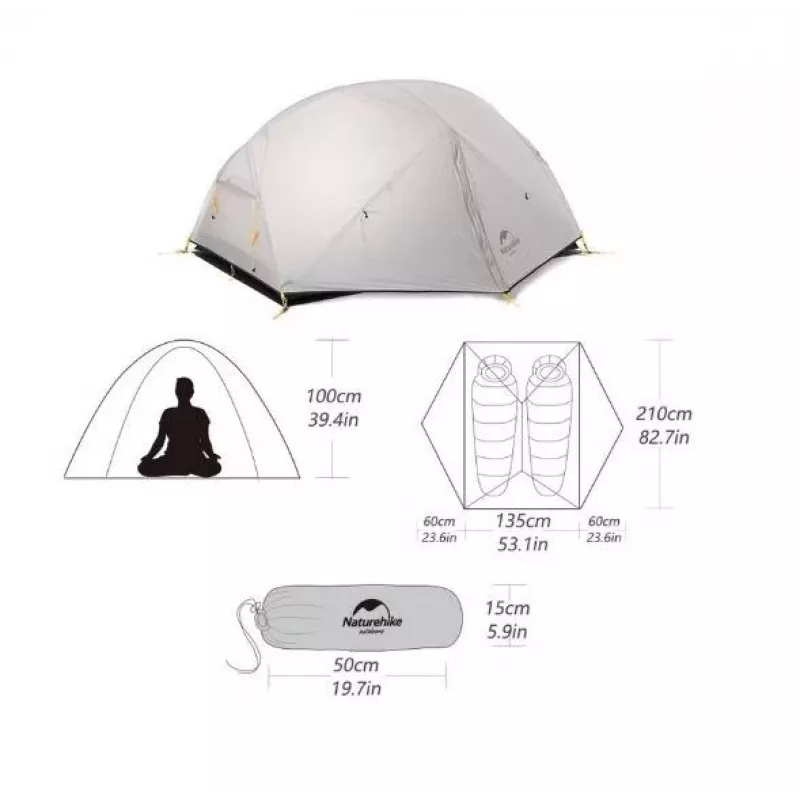 Naturehike Zelt MONGAR 2 M WALDGRÜN