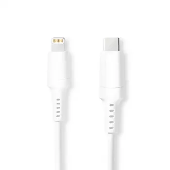 Nedis 2m USB-C auf Lightning Kabel für iPad, iPhone, iPod, Weiß