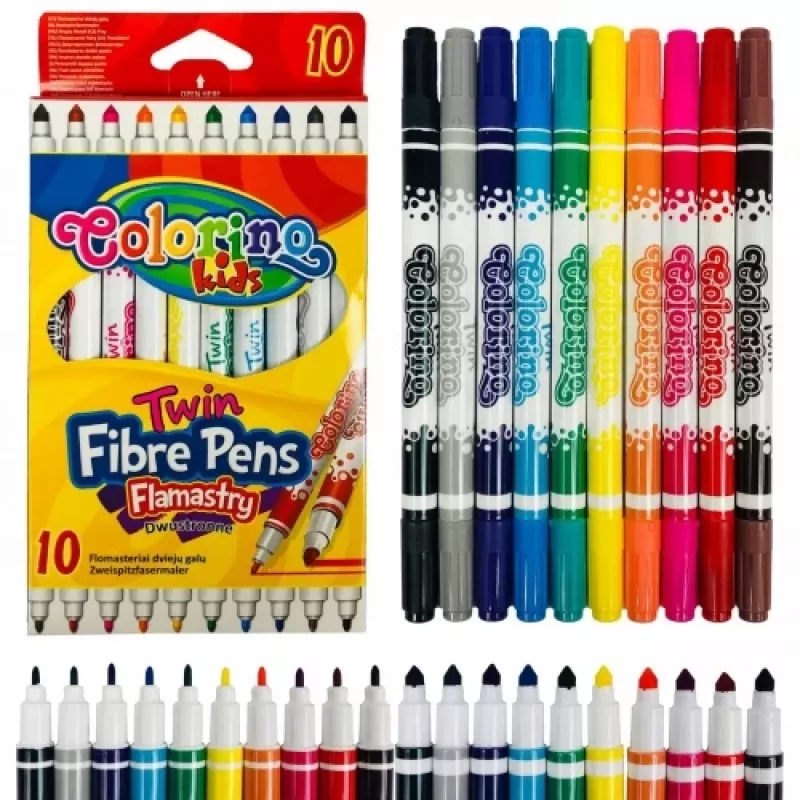 Colorino Kinder Doppelspitzen-Faserstifte 10 Farben