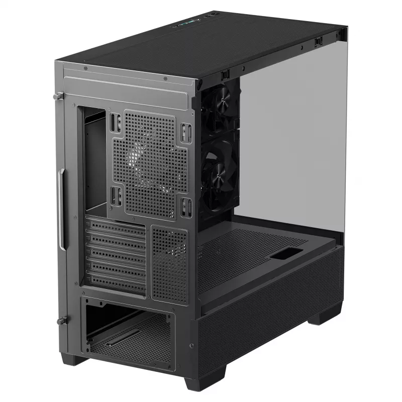 PC Midi Tower DeepCool CG380 3F – Schwarz, 235×437×451 mm, unterstützt 2x120 mm Seiten- + 1x120 mm Rücklüfter, Netzteil unten, 2,5-Zoll-/3,5-Zoll-HDD