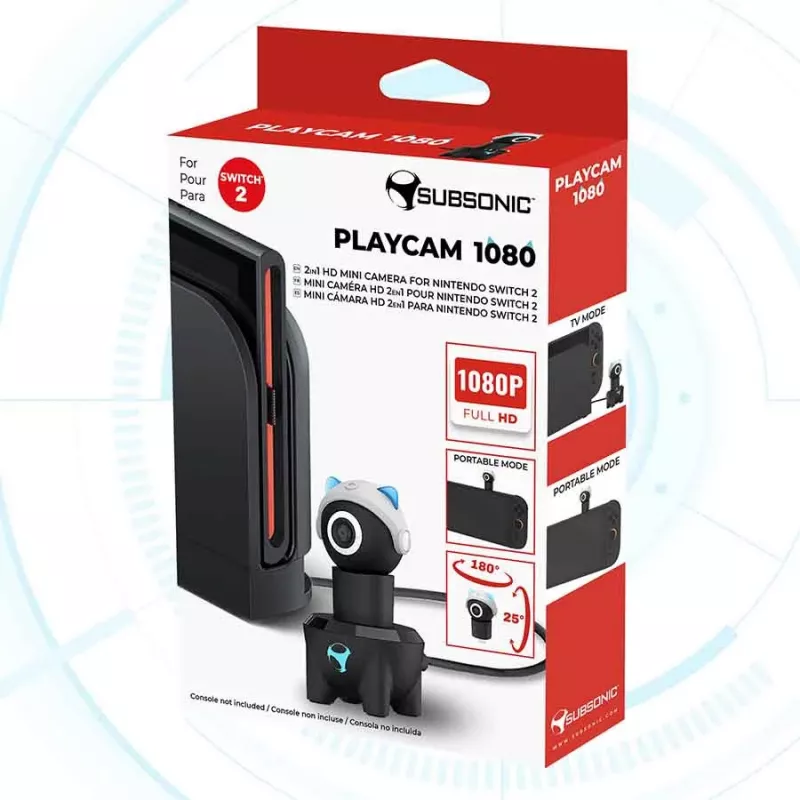 Subsonic Playcam 1080 2in1 HD Mini Kamera für Nintendo Switch 2 Hellblau