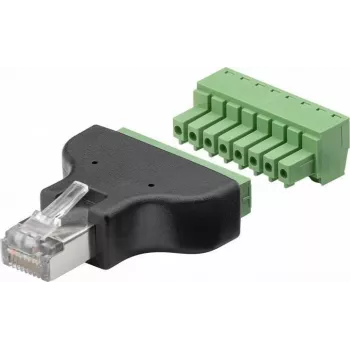 Goobay 76736 Kabel-Interface/Gender-Adapter Terminalblock 8-polig RJ-45 Schwarz (76736)