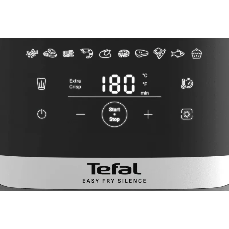 Tefal Easy Fry Silence EY551HE0 Fritteuse Einzel 5 L Stand-alone Heißluftfritteuse Schwarz, Grau, Edelstahl
