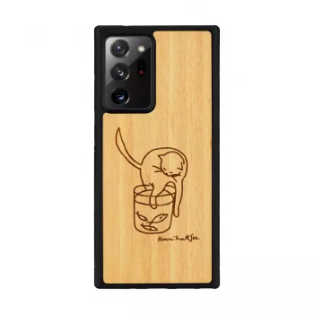 Schutzhülle man and wood für Samsung Galaxy Note 20 Ultra – Katze mit Fisch-Design