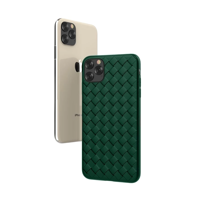 Schutzhülle Devia für iPhone 11 Pro Max mit Webmuster, grün