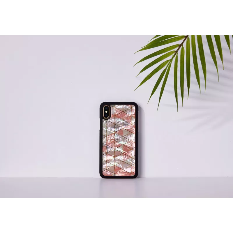 Schutzhülle iKins für iPhone XS / iPhone X, Rautenmuster, schwarz