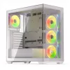 PC-Gehäuse KRUX Exo RGB White — ATX-Tower, Stahl, 2x3,5 Zoll + 2x2,5 Zoll Einschübe, USB-C, RGB