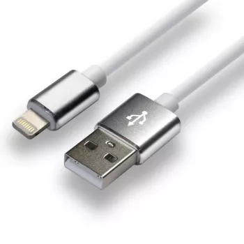 everActive Kabel USB Lightning 1m - Weiß, Silikon, Schnellladung, 2,4A - CBS-1IW