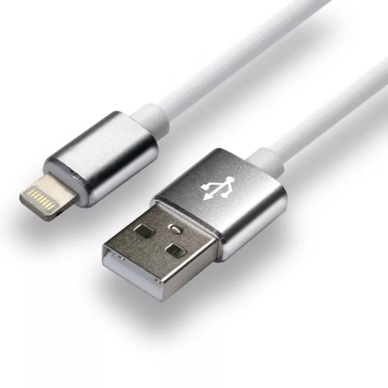 everActive Kabel USB Lightning 1m - Weiß, Silikon, Schnellladung, 2,4A - CBS-1IW