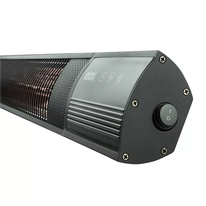 TunaBone | Elektrischer wandmontierter Infrarot-Terrassenheizstrahler | TB2580W-01 | Terrassenheizstrahler | 2500 W | Anzahl der Leistungsstufen 3 | Geeignet für Räume bis zu 25 m² | Schwarz | IP55