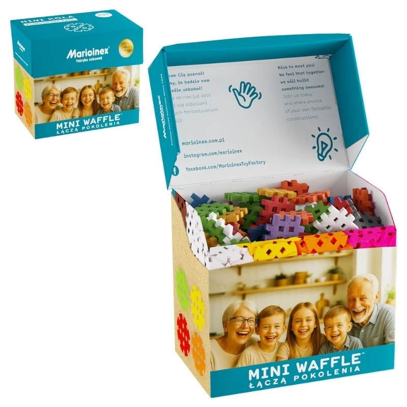 Marioinex Mini Waffel Bausteine Senioren-Set – 200 Teile, mehrfarbig, empfohlenes Alter 6+