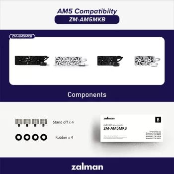 Montagekit ZALMAN ZM-AM5MKB für AMD-Prozessoren, Sockelkompatibilität für AM5/AM4-Mainboards