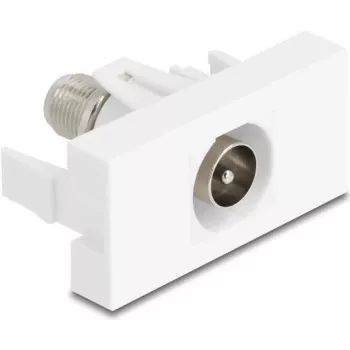Socket-outlet IEC / F DeLOCK 90828 Weiß 75 Ω Gerade