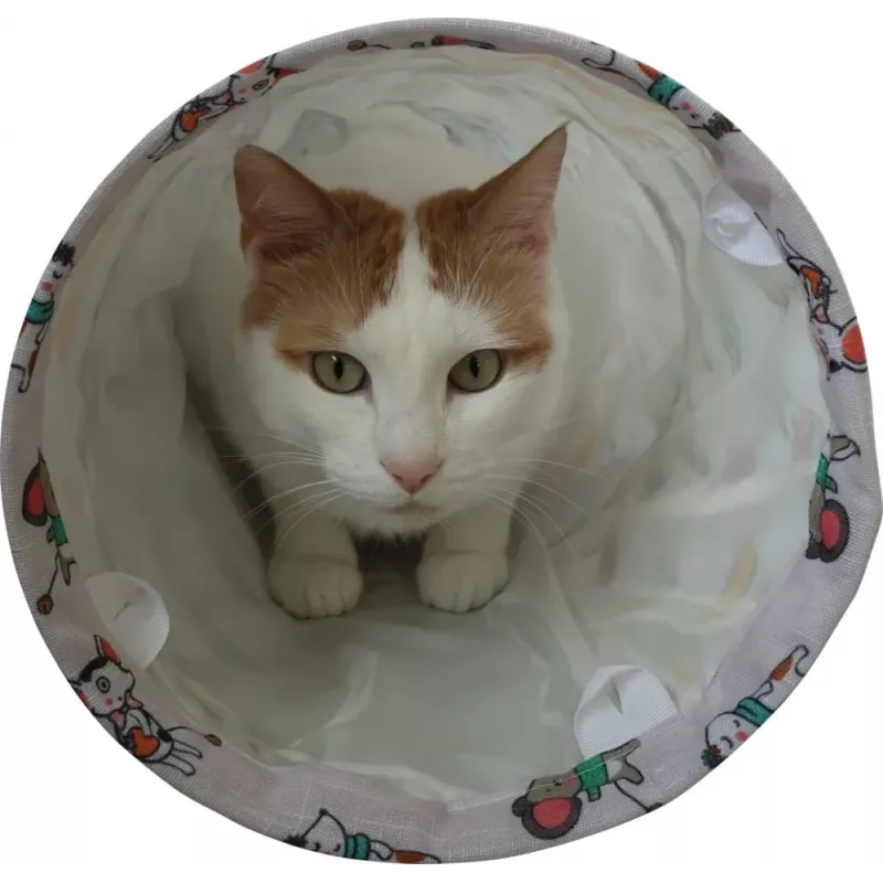Katzentunnel ZOLUX CHATOUILLE 100 cm mit Katzen- und Mäusemuster — Haustierspielzeug