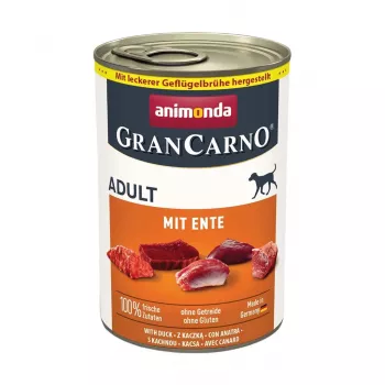 Nassfutter Animonda GranCarno Adult mit Ente 400 g — Dosenfutter für ausgewachsene Hunde, Einzelprotein