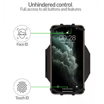 Armband Tellur A100 Schwarz verstellbare Passform für Smartphones — Sportarmband, Universalgröße