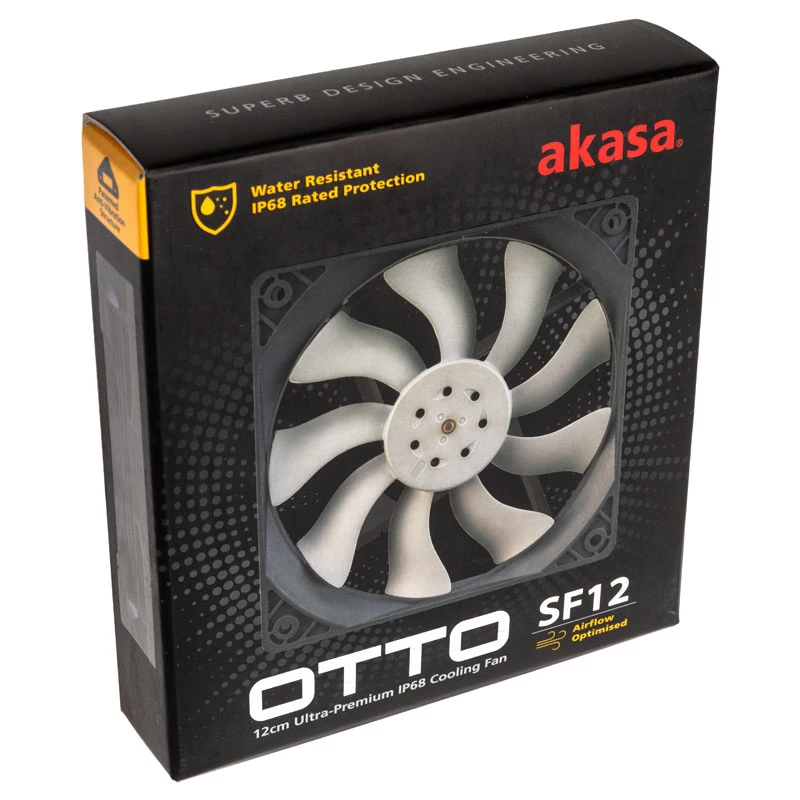 Lüfter Akasa OTTO SF12 Computergehäuselüfter 12 cm Schwarz Grau