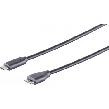 USB-Kabel S/CONN 77142-1.8 USB 3.2 Gen 1 1m USB C USB A Schwarz
