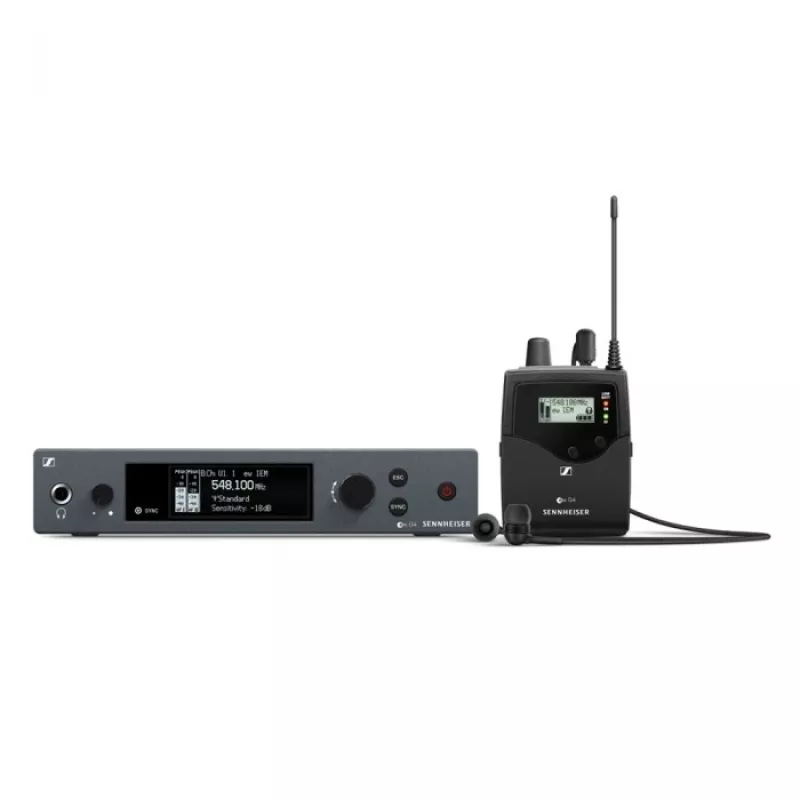 In-Ear-Monitorsystem Sennheiser EW IEM G4-A — UHF 516–558 MHz, Bodypack-Empfänger, Sender, OLED/LCD, 16 Ω, 4–6 h Laufzeit