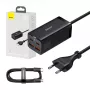 Baseus GaN3 100/ 65W Desktop-Ladegerät Quick Charge QC 3.04.0 USB-C-Typ-C-Telefonladegerät für iPhone15 Huawei Xiaomi MacBook Laptop