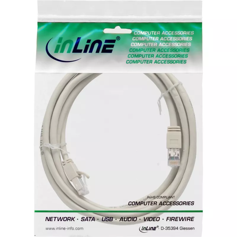 InLine Patchkabel S/FTP PiMF Cat.6 zertifiziert grau 2m