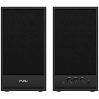 Multimedia - Lautsprecher SVEN SPS-702 (Stereo, 40W, 40Hz-22Hz, schwarzes Leder)