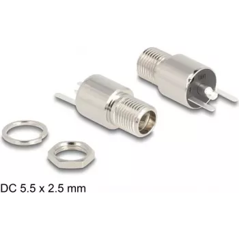 DELOCK Buchse DC 5,5 x 2,5 mm Buchse Einbaustecker Lötversion 20 V 9 A