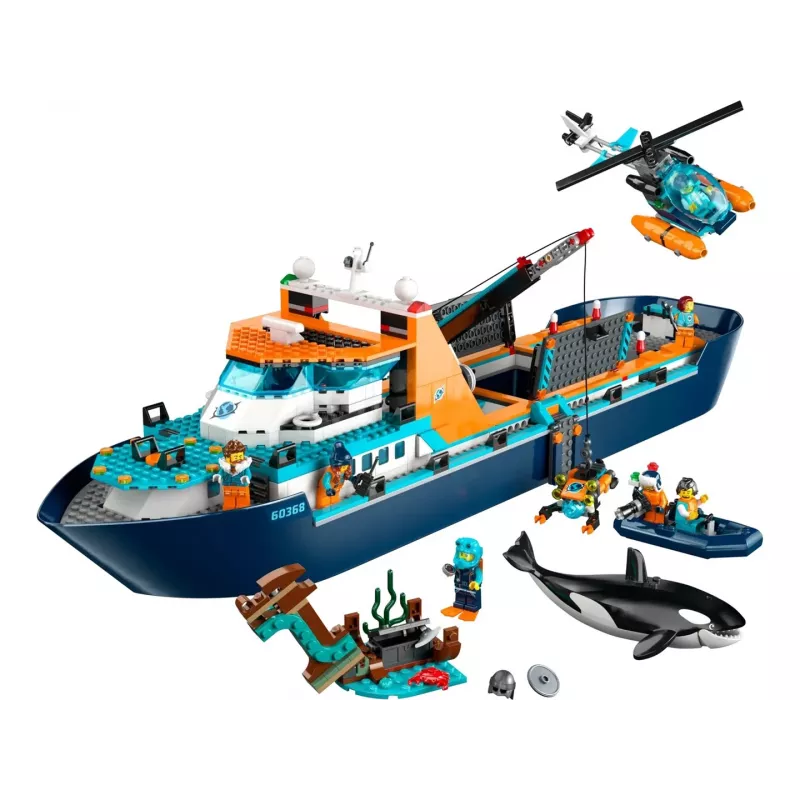 Konstruktionsspielzeug LEGO City Arktis-Expeditionsschiff 60368 — 815 Teile, 7+ Jahre, enthält 4 Minifiguren