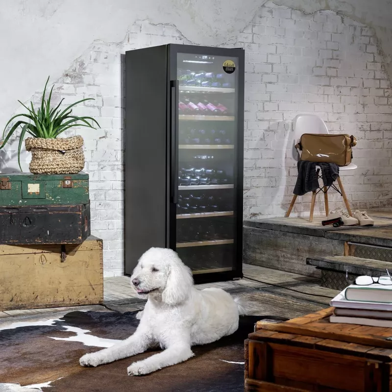 Caso | Smart Wine Cooler | WineExclusive 126 | Energieeffizienzklasse G | Vitrine | Freistehend | Flaschenkapazität 126 Flaschen | Kühltechnik Kompressortechnologie | Schwarz
