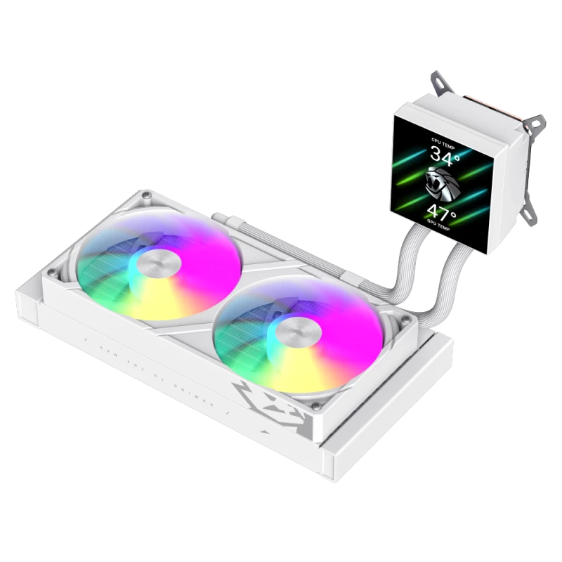 Gamemax CPU-Flüssigkeitskühler | GLACIER 240 LCD WH | Intel, AMD