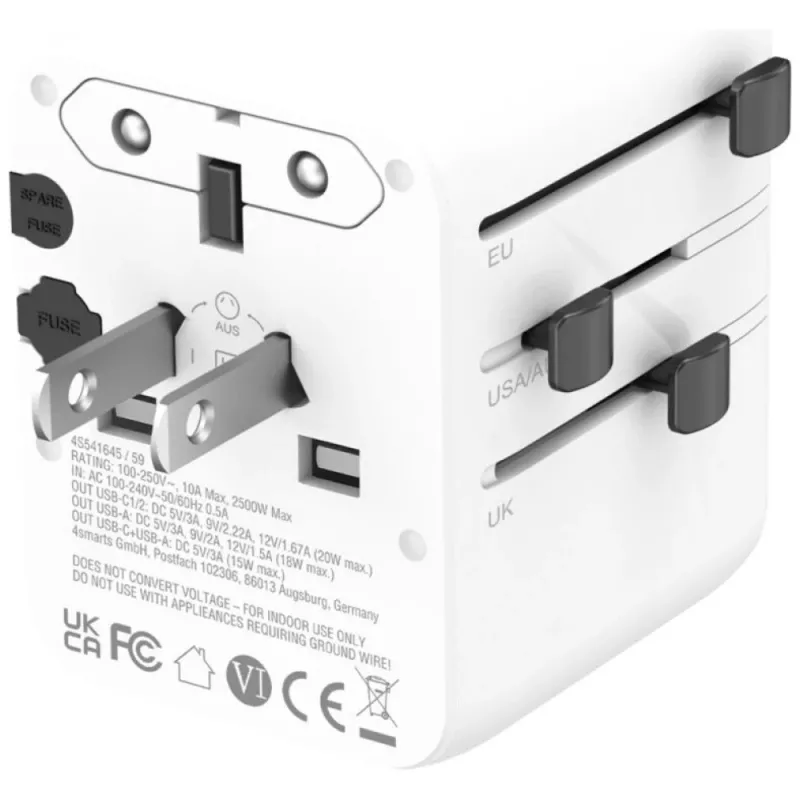 Reiseadapter 20W GaN Nomad 2xUSB-C + 1xA