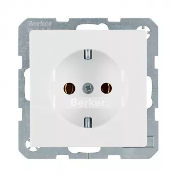 Steckdose Typ F berker 47436089, 16 A, 250 V, weiß, Duroplast-Gehäuse