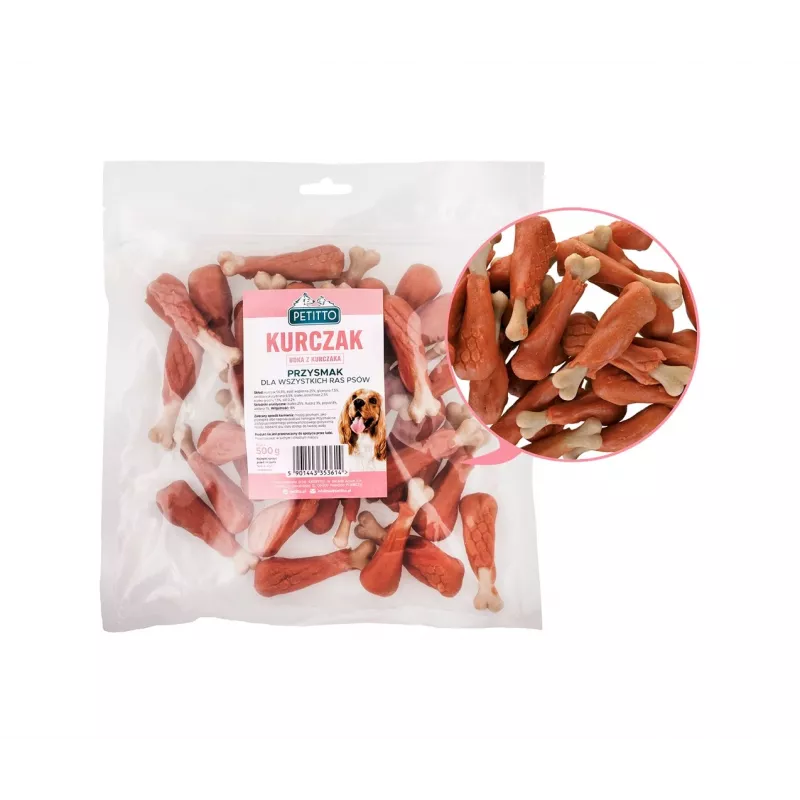 PETITTO Hähnchenschenkel - Hundeleckerli - 500g