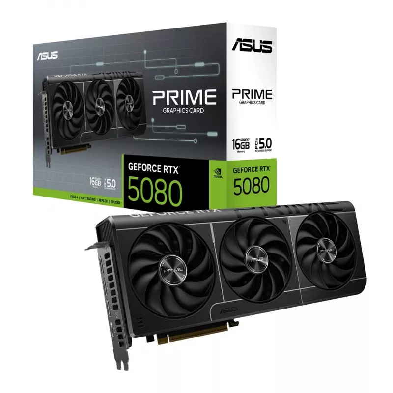 Grafikkarte ASUS GeForce RTX 5080 16 GB GDDR7 PCIe 5.0, 256-Bit, 3 Lüfter, max. Auflösung 7680×4320