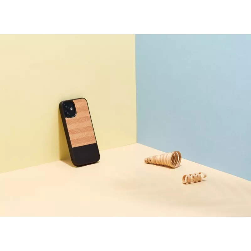 Schutzhülle Man and Wood für iPhone 12 mini Herringbone Nero Schwarz