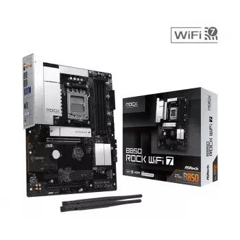 ASRock B850 Rock WiFi 7 Motherboard, AMD-Sockel AM5, ATX, DDR5, Wi-Fi 7