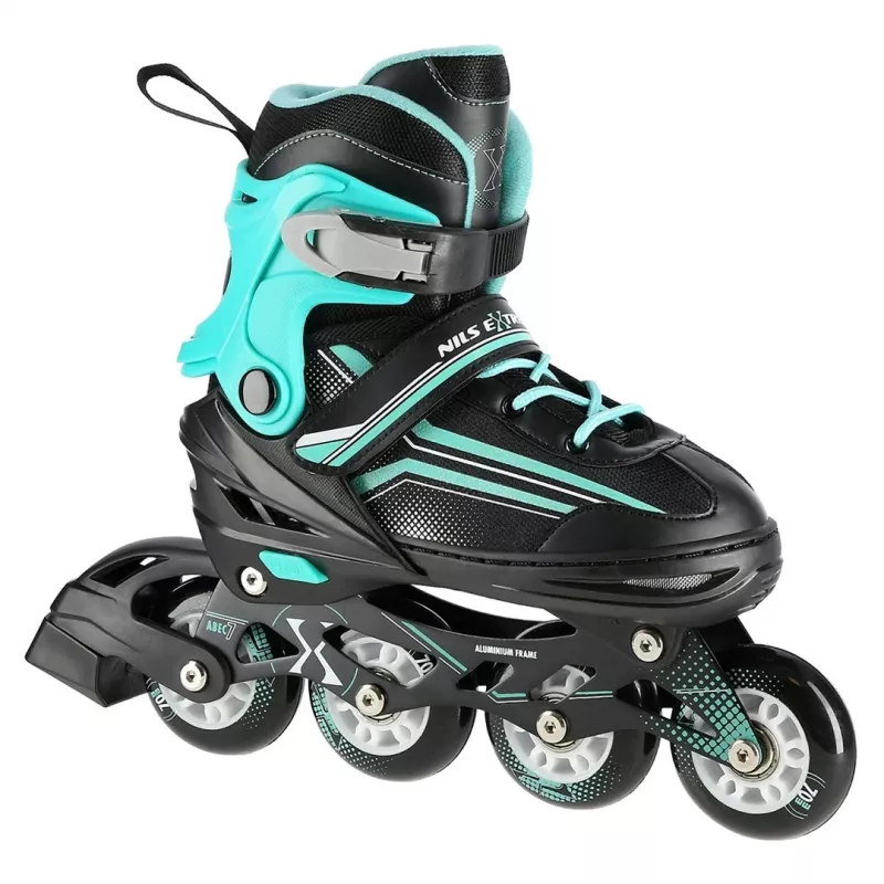 Nils Extreme NH18190 2IN1 Skates SCHWARZ/BLAU GR. M (34-38) Mit austauschbaren Hockeyskates